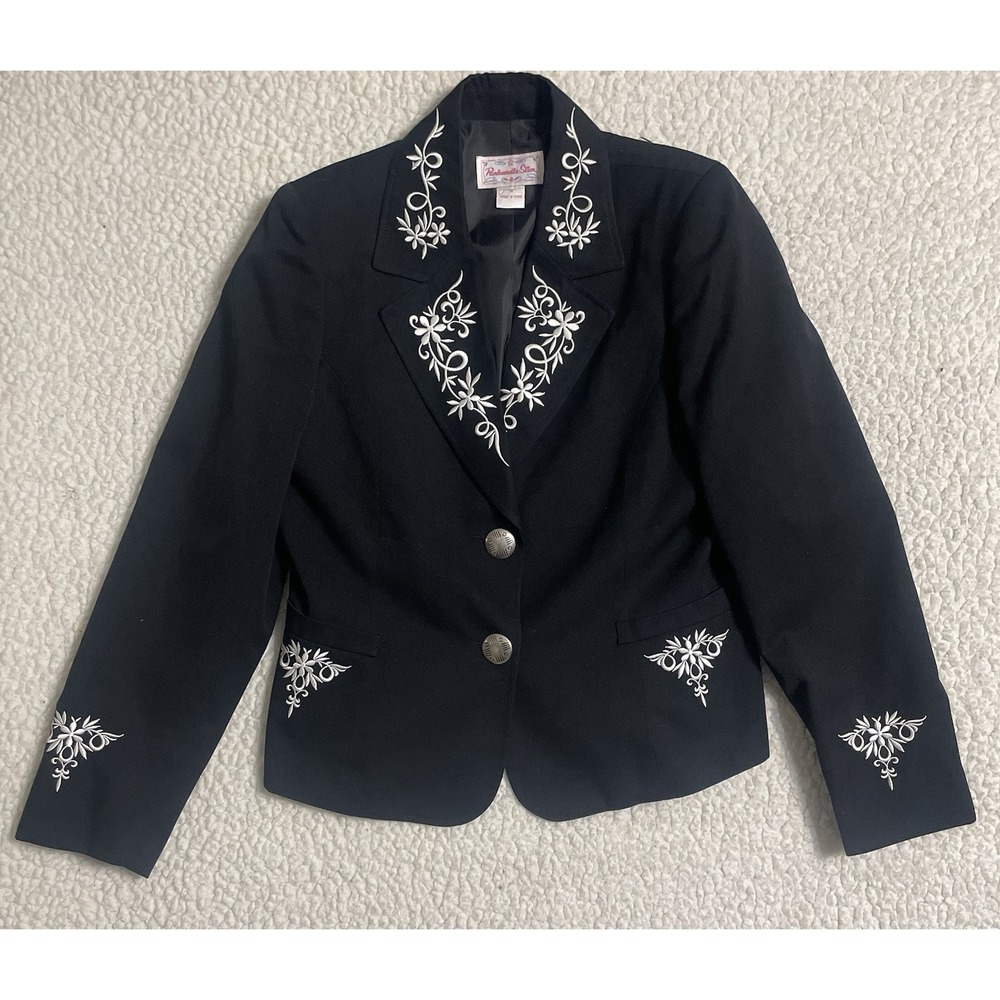 Vintage Panhandle Slim Embroidered Blazer Jacket Size 12 Floral Western Ranch